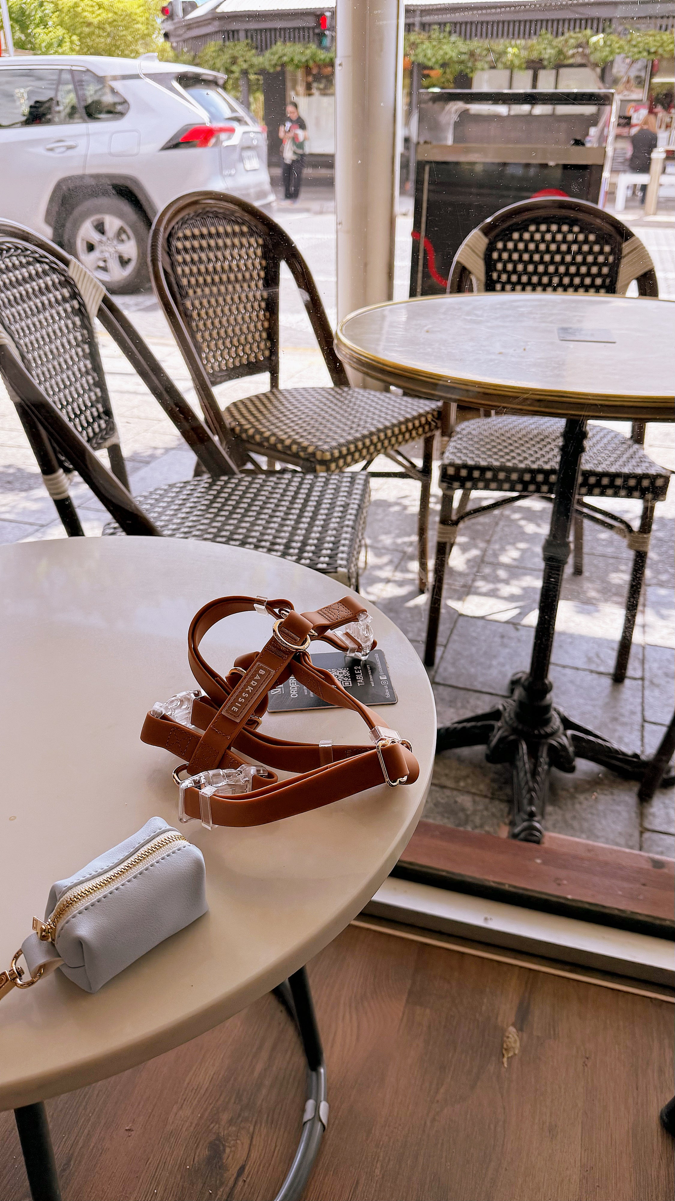 Skyline Blue Premium leather Poop Bag Holder