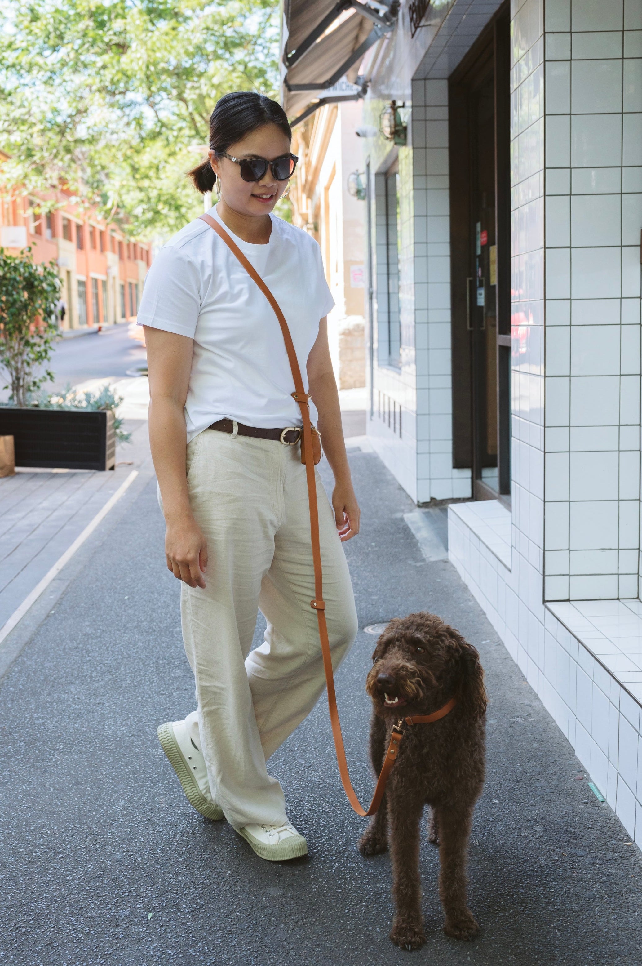 Hands-Free Lead – Waterproof & City-Ready (Skyline Blue)