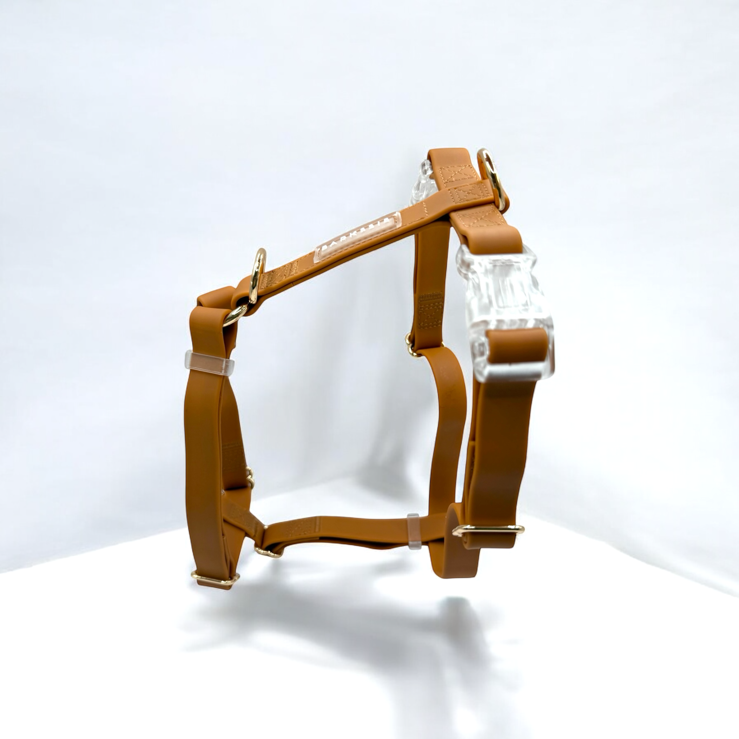 No Over-the-Head Dog Harness – Waterproof Vegan Fit (Golden Brown)